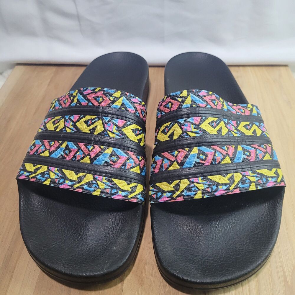 Adidas ADILETTE Geometric Print Slides Men's Size 12